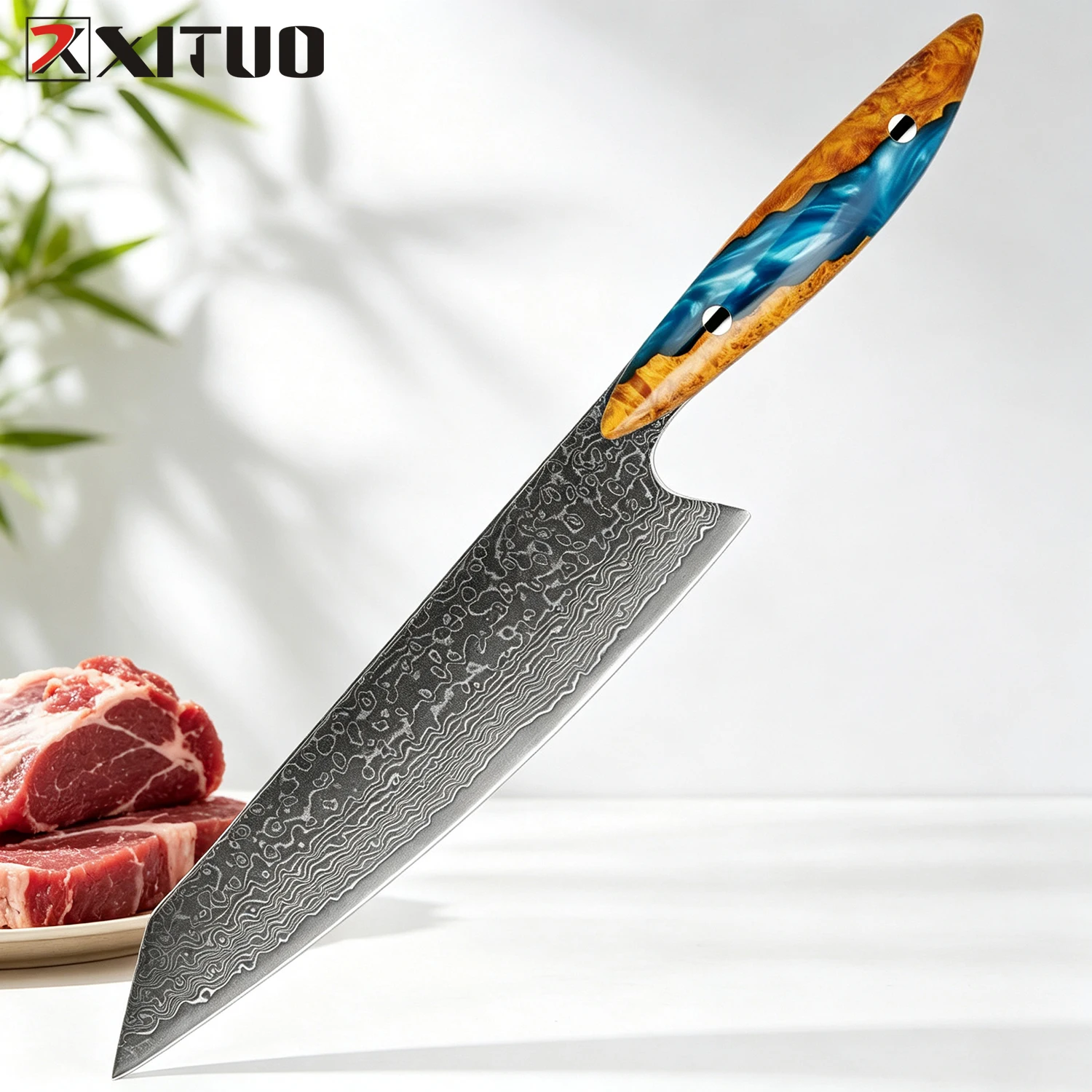 XITUO 8" Japanese Damascus Chef Knife - Sharp Edge VG10 67 Layers Kitchen Knives for Meat,Vegetable&Fruit,Full Tang Forged Blade
XITUO 8" Japanese Damascus Chef Knife - Sharp Edge VG10 67 Layers Kitchen Knives for Meat,Vegetable&Fruit,Full Tang Forged Blade