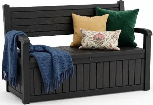 Storage Bench Outdoor Deck Box,100 Gallon Waterproof & UV Resistant Lockable Patio Furniture Seating.Indoor/Outdoor
Storage Bench Outdoor Deck Box,100 Gallon Waterproof & UV Resistant Lockable Patio Furniture Seating.Indoor/Outdoor