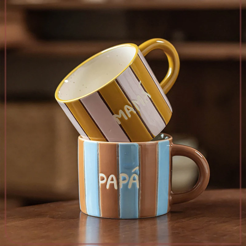 Striped Contrasting Color Mugs High Aesthetic Underglaze Color Office Handgrip Water Cups Household Ceramic Couple Style Cups
Striped Contrasting Color Mugs High Aesthetic Underglaze Color Office Handgrip Water Cups Household Ceramic Couple Style Cups