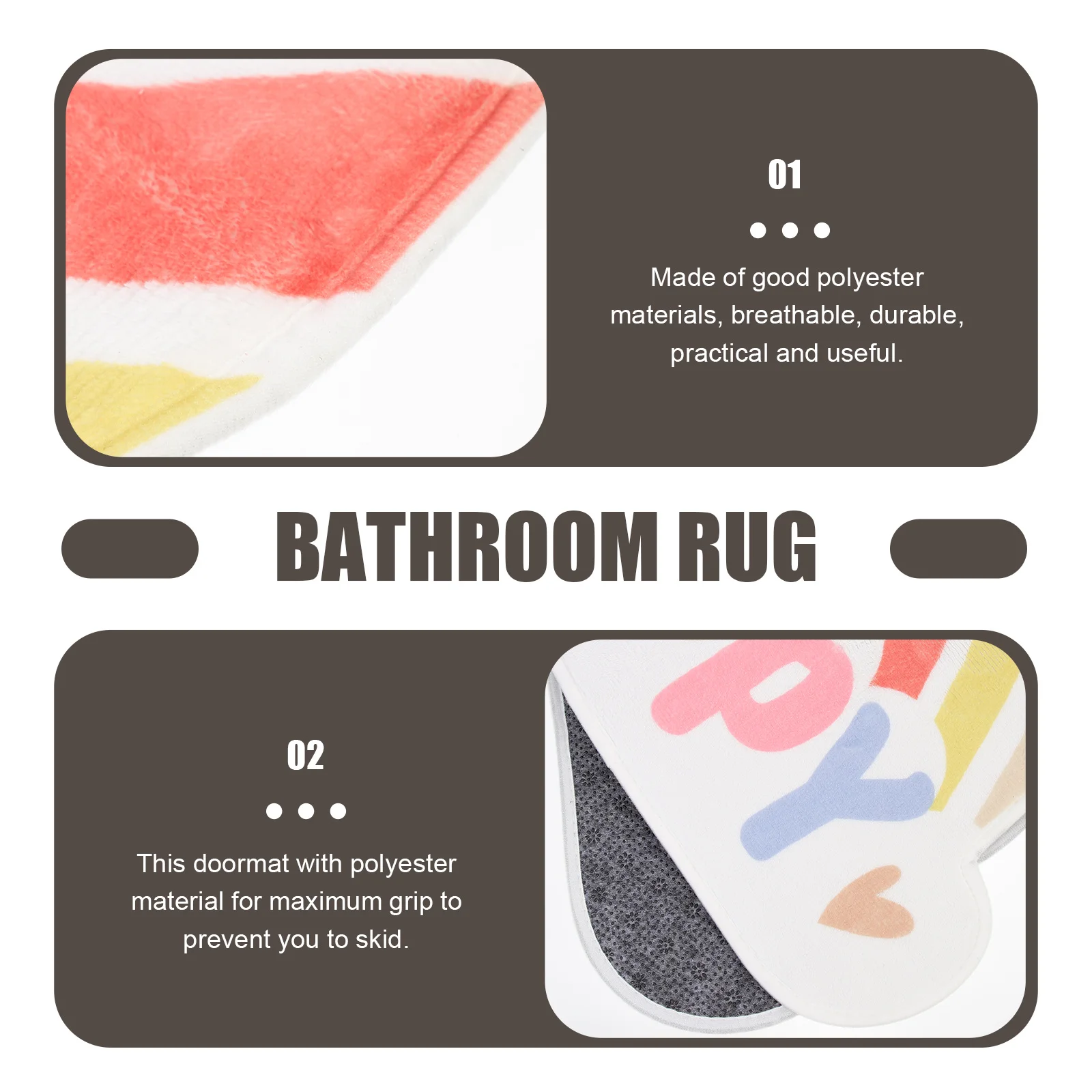 Non-Skid Rainbow Door Mat Polyester Anti-Slip Indoor Floor Mat Cartoon Rug for Bathroom Bedroom Entrance Rainbow Rug
Non-Skid Rainbow Door Mat Polyester Anti-Slip Indoor Floor Mat Cartoon Rug for Bathroom Bedroom Entrance Rainbow Rug