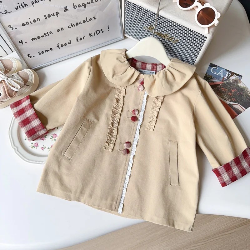 Girls' Plaid Jacket Spring and Autumn New Korean Style Fashionable Casual Trench Coat for Baby Girls
Girls' Plaid Jacket Spring and Autumn New Korean Style Fashionable Casual Trench Coat for Baby Girls