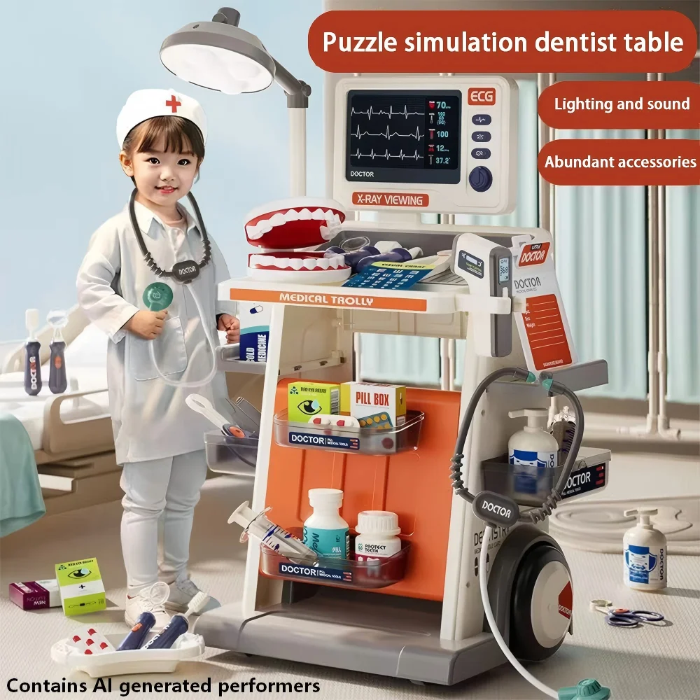 Children's Doctor Set Pretending Toy - with Cart ECG Dental Stethoscop Role-playing Doctor Toys Birthday Gifts for Girls & Boys
Children's Doctor Set Pretending Toy - with Cart ECG Dental Stethoscop Role-playing Doctor Toys Birthday Gifts for Girls & Boys