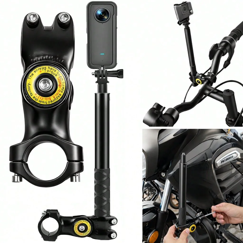 Motorcycle Bicycle Selfie Stick, Handlebar Clip Mount Adjustable Stem for Ride Tracking Shooting for GoPro DJI Insta360
Motorcycle Bicycle Selfie Stick, Handlebar Clip Mount Adjustable Stem for Ride Tracking Shooting for GoPro DJI Insta360
