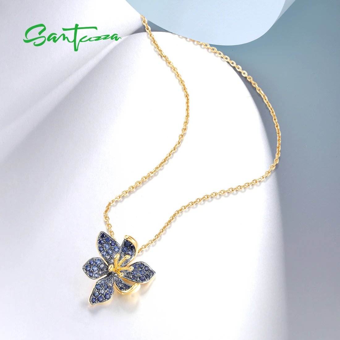 SANTUZZA Authentic 925 Sterling Silver Pendant for Women Sparkling Blue/Green Spinel Chic Flower Anniversary Gifts Fine Jewelry
SANTUZZA Authentic 925 Sterling Silver Pendant for Women Sparkling Blue/Green Spinel Chic Flower Anniversary Gifts Fine Jewelry