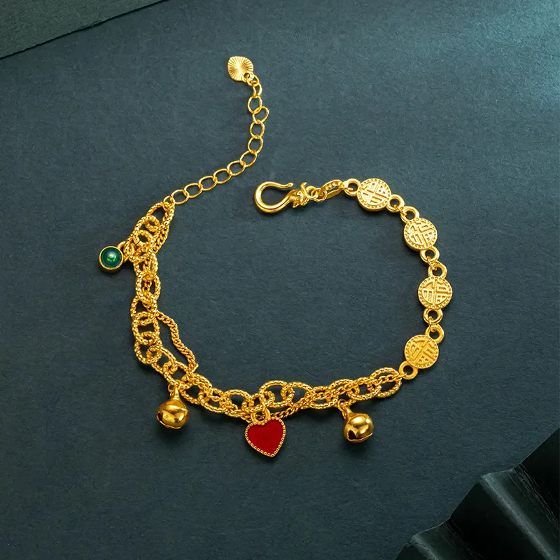Fine Jewelry K18 Gold Color Bracelet for Women Fashion Bell Double Layered Love Bracelet Wedding Party Christmas Jewelry Gifts
Fine Jewelry K18 Gold Color Bracelet for Women Fashion Bell Double Layered Love Bracelet Wedding Party Christmas Jewelry Gifts