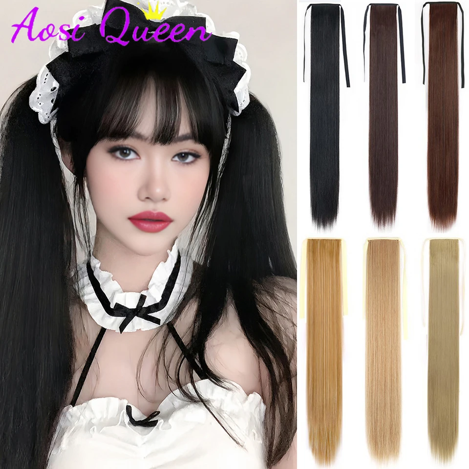 AOSI 30 Inch Natural Black Heat Resistant Long Straight Hair Synthetic Ponytail Hair Extensions Drawstring Ponytail
AOSI 30 Inch Natural Black Heat Resistant Long Straight Hair Synthetic Ponytail Hair Extensions Drawstring Ponytail
