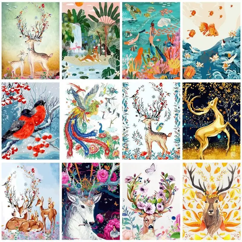 CHENISTORY DIY Oil Painting By Numbers Deer Animal Full Kits Paint Pictures By Number Canvas Home Decoration For Adults
CHENISTORY DIY Oil Painting By Numbers Deer Animal Full Kits Paint Pictures By Number Canvas Home Decoration For Adults