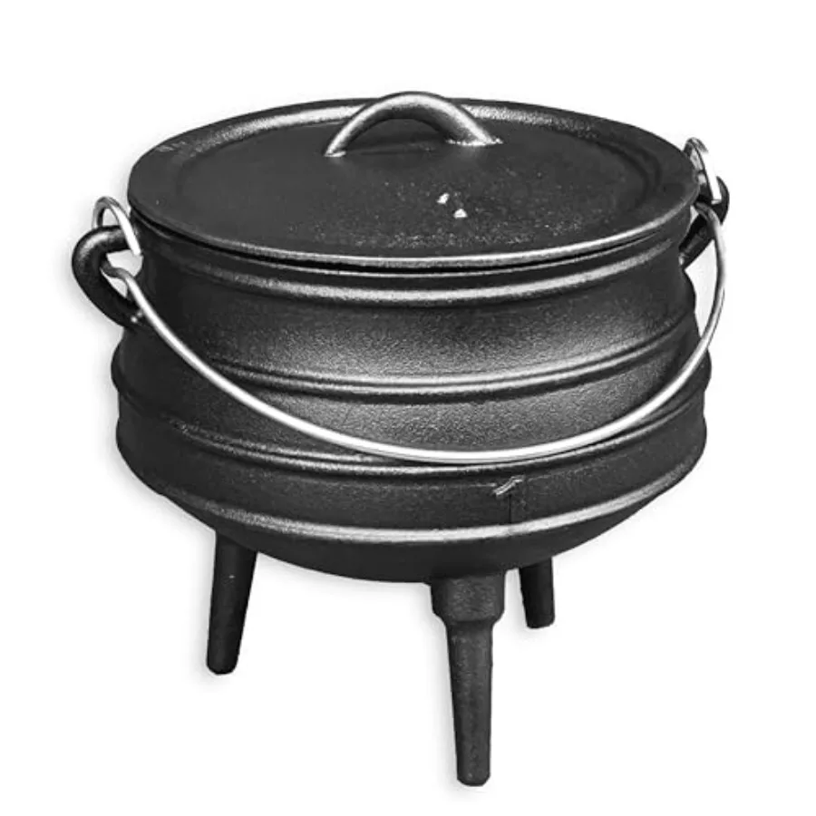 3.2QT Cast Iron Potjie Cauldron Pot with Lid and 3 Legs Pre-Seasoned South African-Style Campfire Pot for Outdoor Cooking Soups
3.2QT Cast Iron Potjie Cauldron Pot with Lid and 3 Legs Pre-Seasoned South African-Style Campfire Pot for Outdoor Cooking Soups