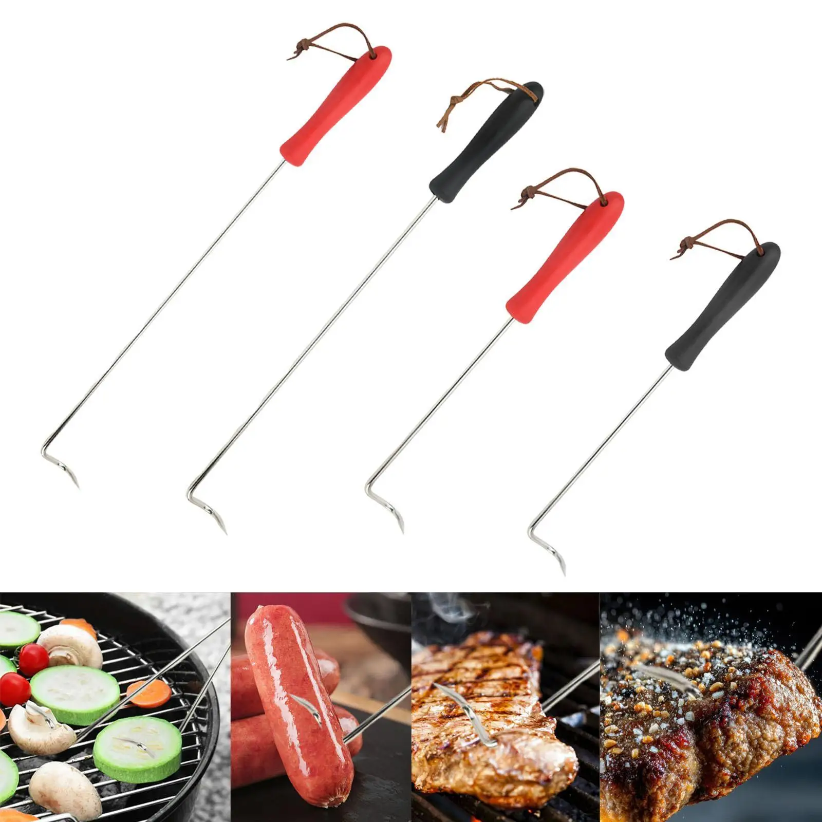 Food Flipper BBQ Turner Hook with Hanging Rope Stainless Steel Accessory Easy to Clean for Grilling
Food Flipper BBQ Turner Hook with Hanging Rope Stainless Steel Accessory Easy to Clean for Grilling