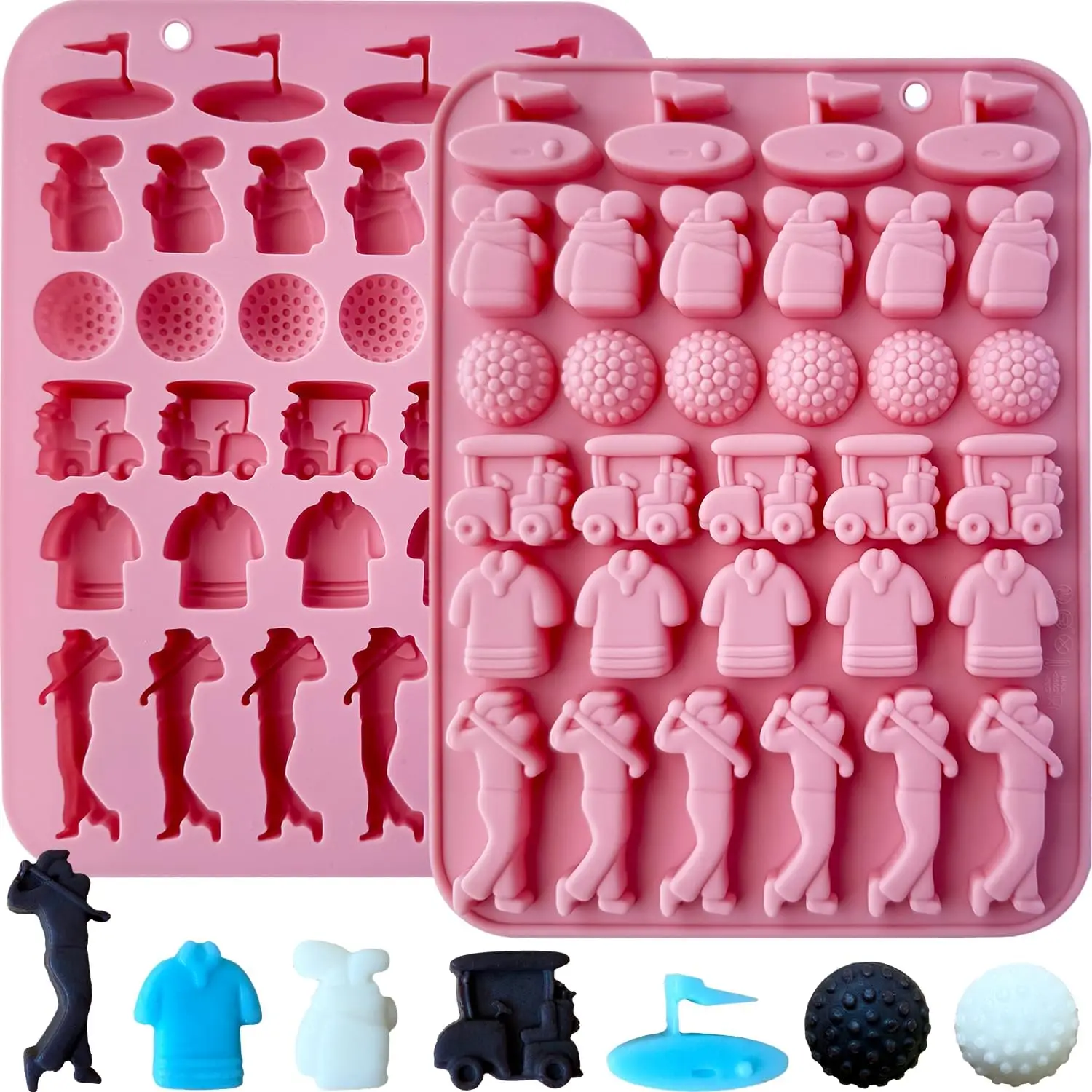 2PCS Golf Ball Chocolate Mold 32 Cavities Sports Silicone Candy Molds Golf Bags Shirts Golfer Shapes Baking Cupcake Decoration
2PCS Golf Ball Chocolate Mold 32 Cavities Sports Silicone Candy Molds Golf Bags Shirts Golfer Shapes Baking Cupcake Decoration
