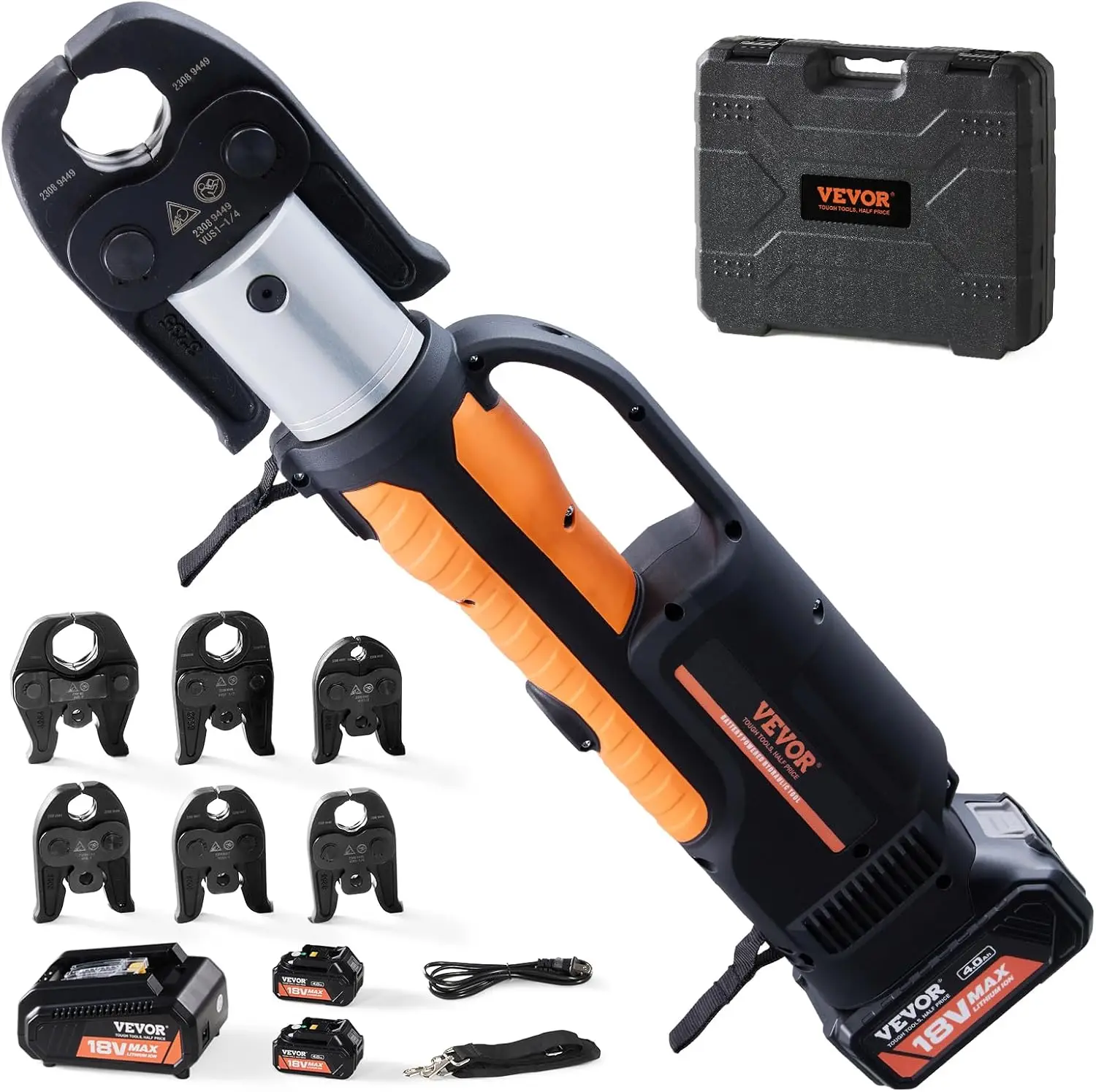 Press Tool, 18V Electric Pipe Crimping Tool for 1/2" to 2" Copper Pipes, 32KN Press Tool Kit Compatible with ProPress - with 6 V
Press Tool, 18V Electric Pipe Crimping Tool for 1/2" to 2" Copper Pipes, 32KN Press Tool Kit Compatible with ProPress - with 6 V