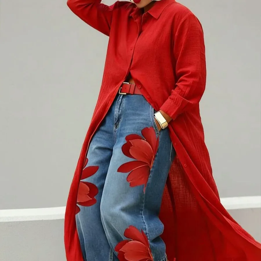 Women Shirt Dress Solid Loose Fit Dress Shirt Button Front Full Sleeve Tunic Dress Belted Maxi Long Shirt Dress Blue Yellow Red
Women Shirt Dress Solid Loose Fit Dress Shirt Button Front Full Sleeve Tunic Dress Belted Maxi Long Shirt Dress Blue Yellow Red