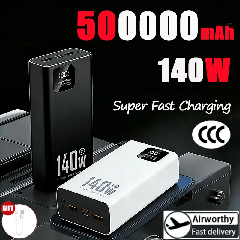Портативный внешний аккумулятор 500000 мАч для Xiaomi, с быстрой зарядкой PD 22.5W и 140W, большой емкости, для iPhone
Портативный внешний аккумулятор 500000 мАч для Xiaomi, с быстрой зарядкой PD 22.5W и 140W, большой емкости, для iPhone