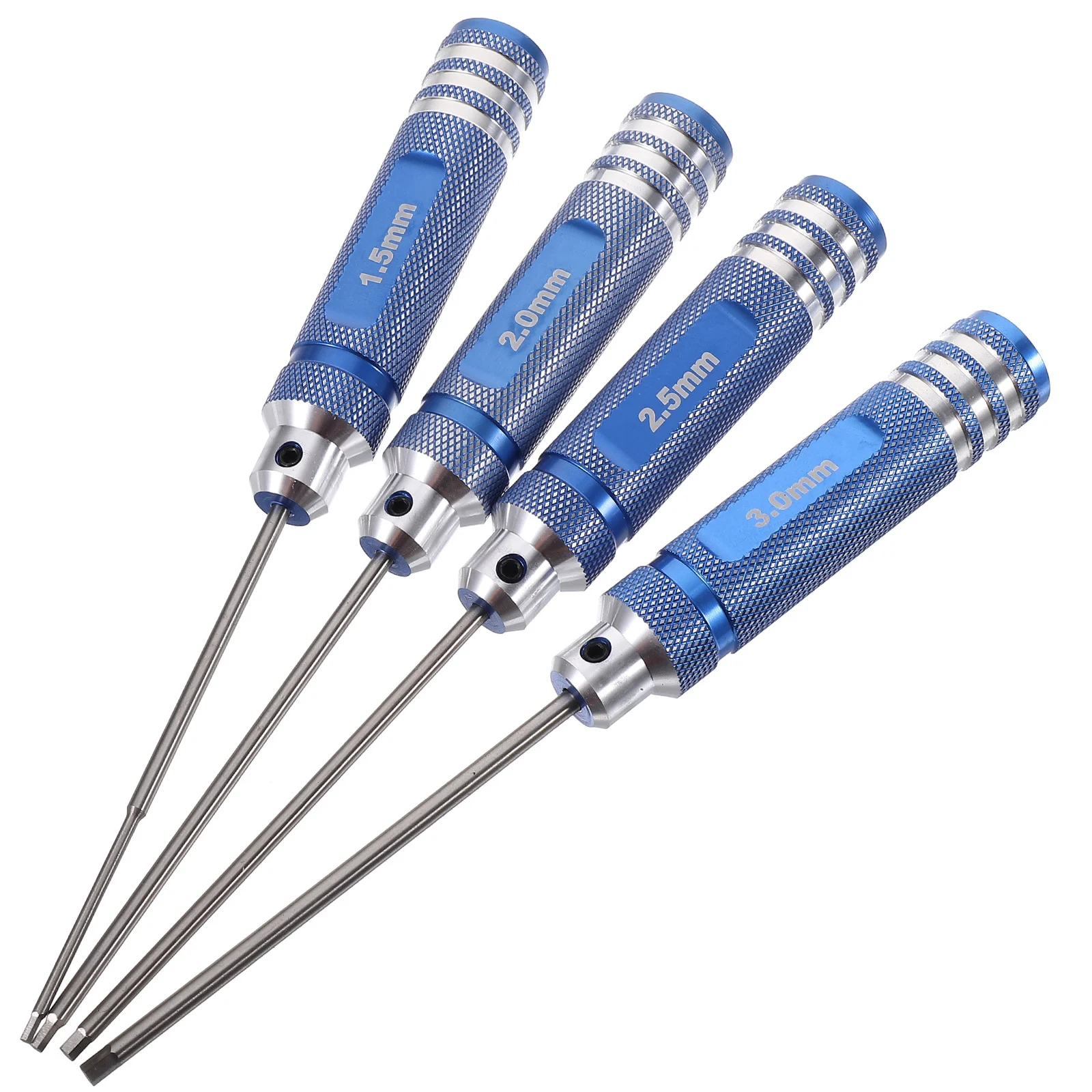 4Pcs Metal Hex Screw Drivers Blue 195Mm Length 90x18mm Handle 1.5mm 2.0mm 2.5mm 3.0mm for Rc Helicopter Disassembly Tool Kit
4Pcs Metal Hex Screw Drivers Blue 195Mm Length 90x18mm Handle 1.5mm 2.0mm 2.5mm 3.0mm for Rc Helicopter Disassembly Tool Kit