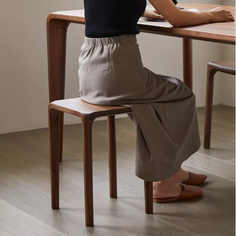 Black Walnut Dining Stool Mortise and Tenon Joinery Square Seat Stackable Dressing Stool for Living Room Modern Wooden Footstool 
Black Walnut Dining Stool Mortise and Tenon Joinery Square Seat Stackable Dressing Stool for Living Room Modern Wooden Footstool