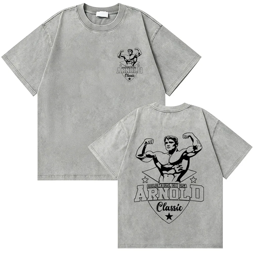 Arnold Schwarzenegger Mr Olympia Vintage Acid Washed T-shirt Men Causal Fitness Gym T Shirts Men's Fashion Oversized T-shirts
Arnold Schwarzenegger Mr Olympia Vintage Acid Washed T-shirt Men Causal Fitness Gym T Shirts Men's Fashion Oversized T-shirts