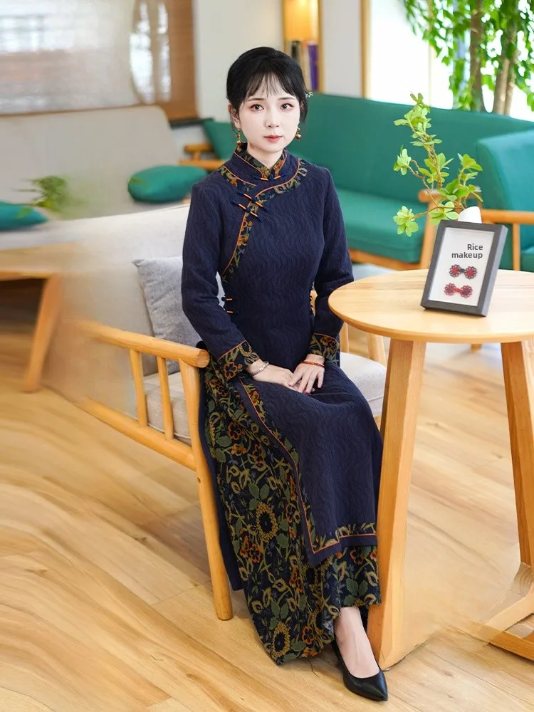 Ele Long Dr Women's Slimming Vintage Gown National Sle High Slit Warm Cotton Blend Full Sve Midi Dr
Ele Long Dr Women's Slimming Vintage Gown National Sle High Slit Warm Cotton Blend Full Sve Midi Dr