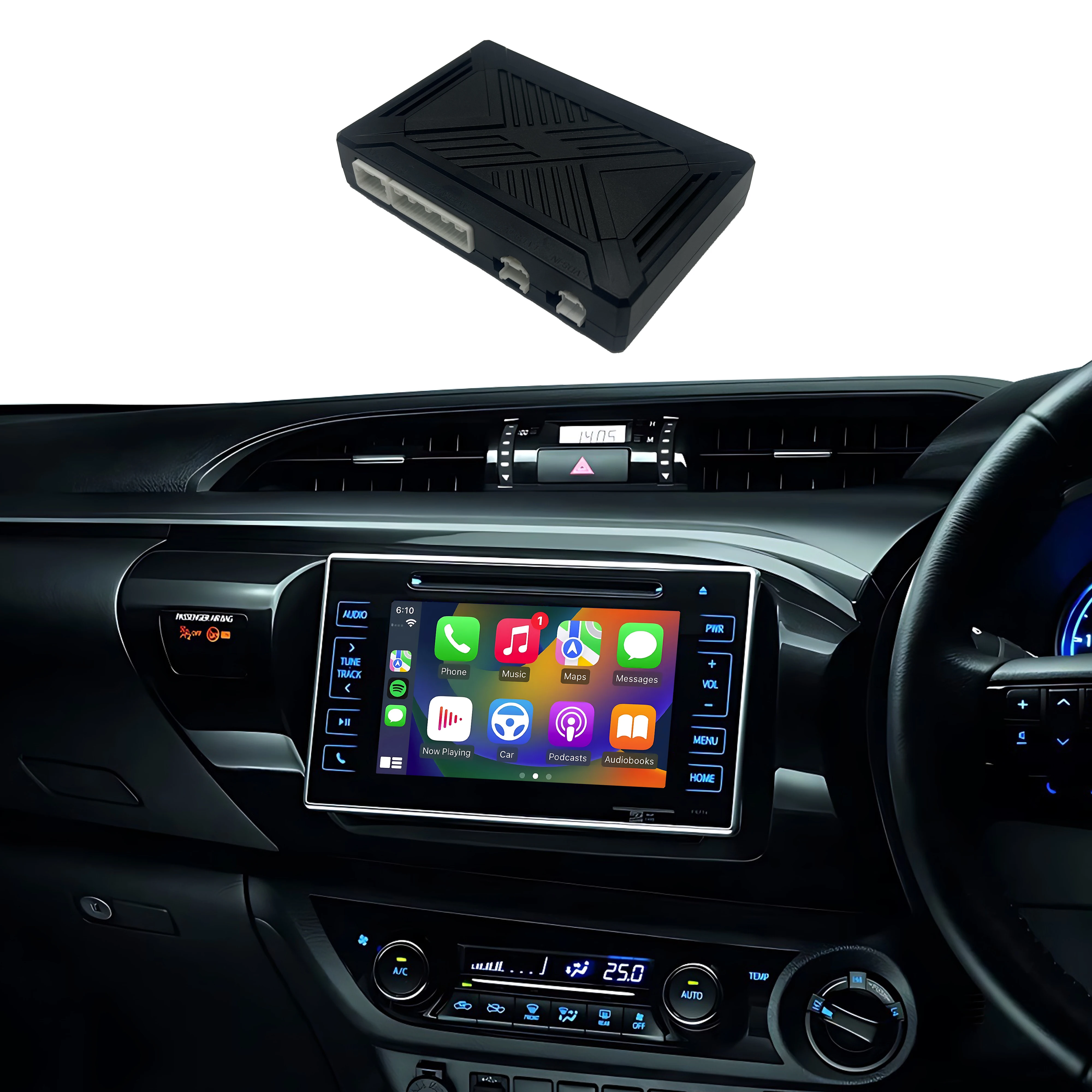 Wireless CarPlay&Android Auto for TOYOTA HILUX 2014-2019 Retrofit Kit Support Factory Bluetooth Audio,Micphone Fit OEM Screen
Wireless CarPlay&Android Auto for TOYOTA HILUX 2014-2019 Retrofit Kit Support Factory Bluetooth Audio,Micphone Fit OEM Screen