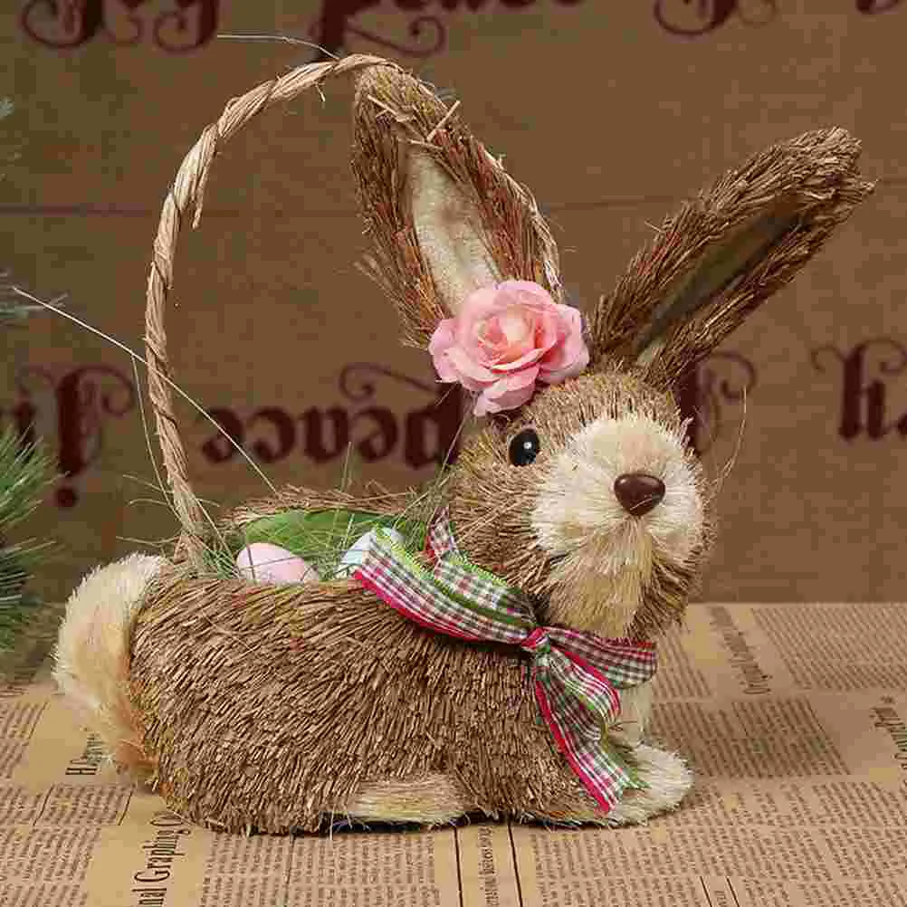 Basket Straw Bunny Decoration Desktop Easter Rabbit Statue Woven Small Figurine Figure Baby
Basket Straw Bunny Decoration Desktop Easter Rabbit Statue Woven Small Figurine Figure Baby