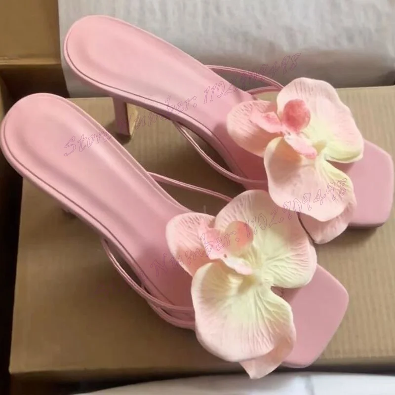 Pink Flower Decor Square Toe Slippers Open Toe Shoes for Women Thin High Heels Summer Elegant Shoes 2024 Zapatos Para Mujere
Pink Flower Decor Square Toe Slippers Open Toe Shoes for Women Thin High Heels Summer Elegant Shoes 2024 Zapatos Para Mujere
