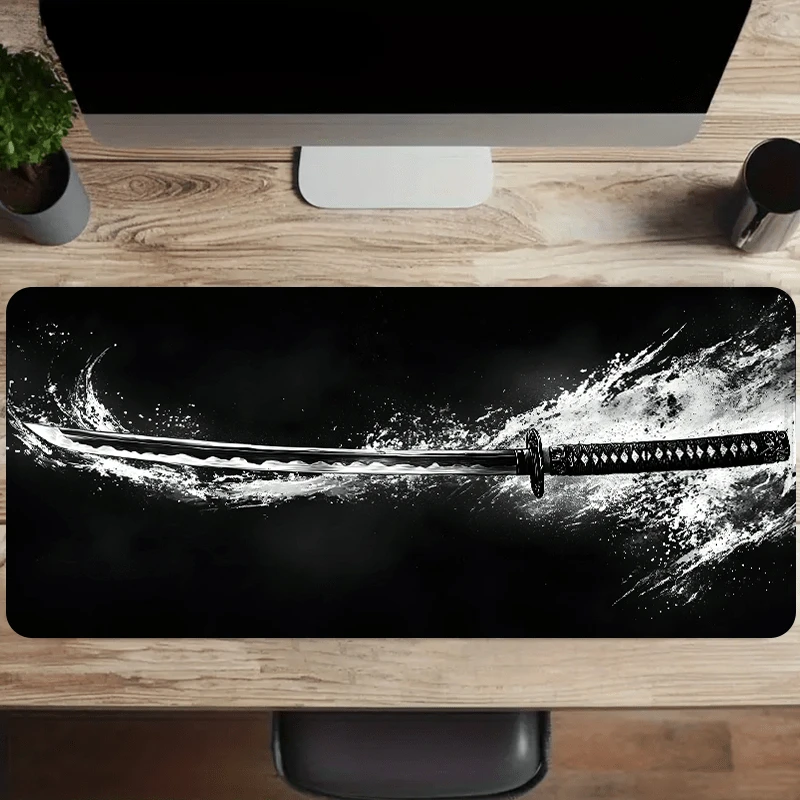 Large gaming mats XXL 90x40cm black Samurai Sword design Mouse pad Rubber non-slip lock edge craft desk mat suitable for laptop
Large gaming mats XXL 90x40cm black Samurai Sword design Mouse pad Rubber non-slip lock edge craft desk mat suitable for laptop