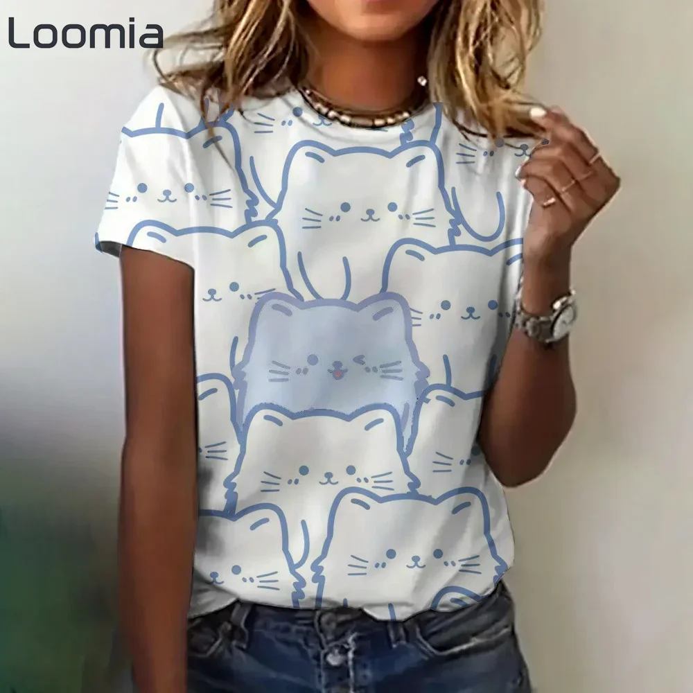 Женские футболки с мультяшным рисунком, повседневные футболки с короткими рукавами, женская одежда больших размеров, женские летние футболки Y2K, уличная одежда
Женские футболки с мультяшным рисунком, повседневные футболки с короткими рукавами, женская одежда больших размеров, женские летние футболки Y2K, уличная одежда