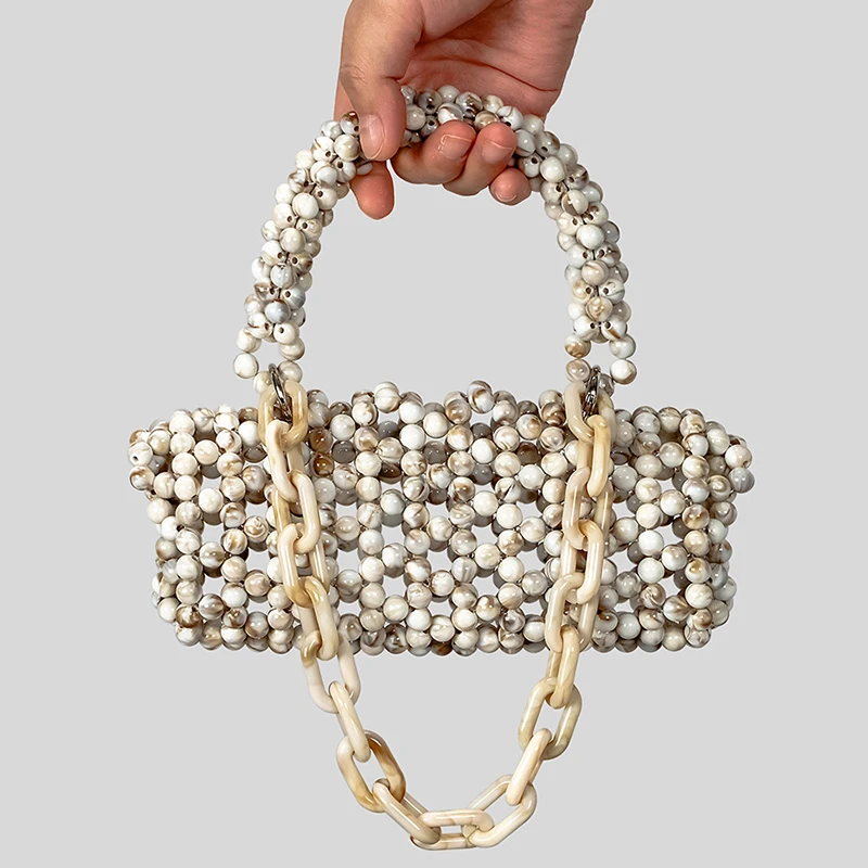 Handmade Acrylic Beaded Bag Hollow Out Crochet Tote Square Shape Summer Beach Vacation Shoulder Crossbody Handbag Street Style
Handmade Acrylic Beaded Bag Hollow Out Crochet Tote Square Shape Summer Beach Vacation Shoulder Crossbody Handbag Street Style