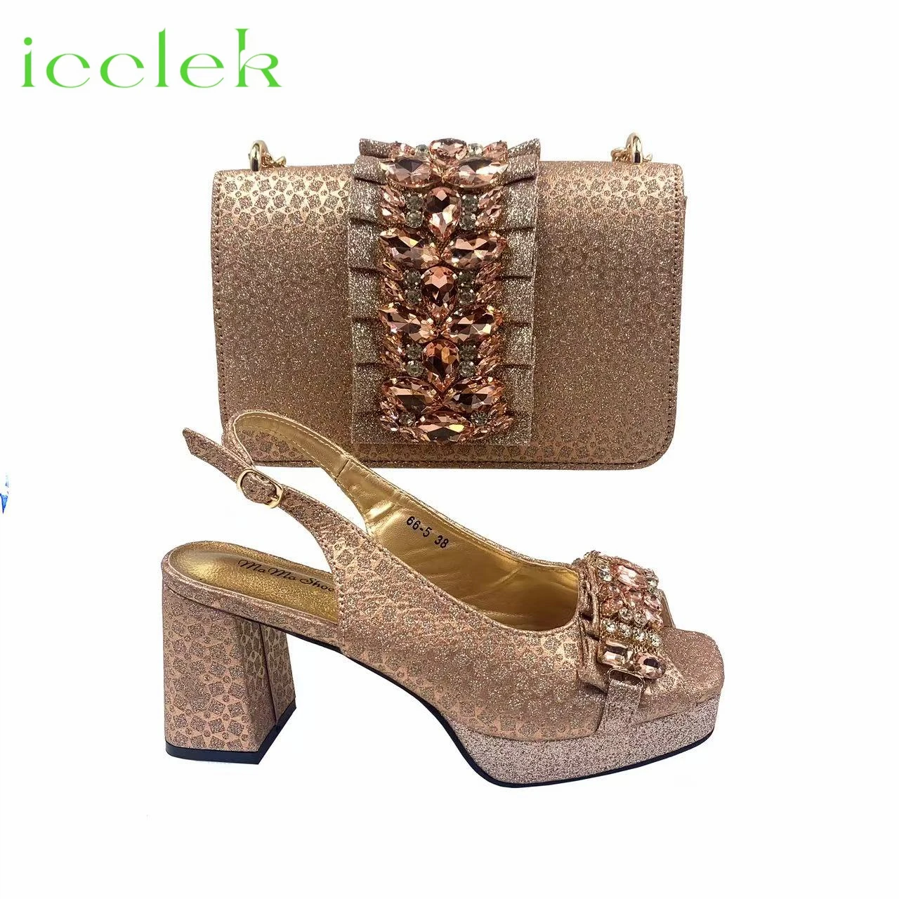 Champagne Spot goods INS Elegant Women Shoes and Bag Set Decoration Rhinestones Women High Heels Sandals Wedding Party
Champagne Spot goods INS Elegant Women Shoes and Bag Set Decoration Rhinestones Women High Heels Sandals Wedding Party