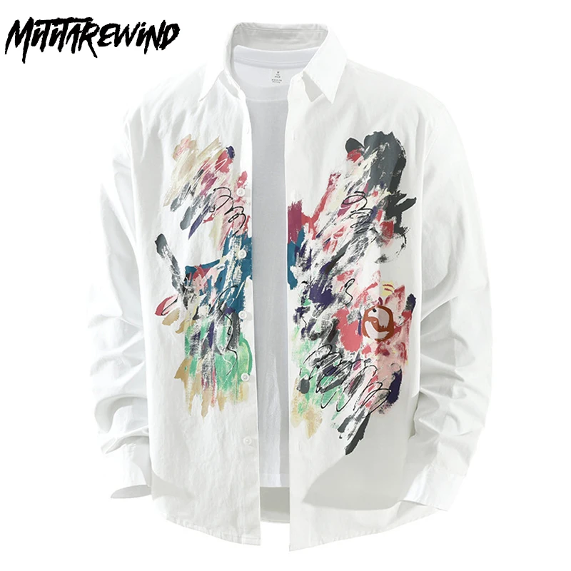 Japanese Fashion Streetwear Men Long Sleeves Top Youth Personality Printed Shirts Cotton Lapel Casual White Shirt Men 2026 New
Japanese Fashion Streetwear Men Long Sleeves Top Youth Personality Printed Shirts Cotton Lapel Casual White Shirt Men 2026 New