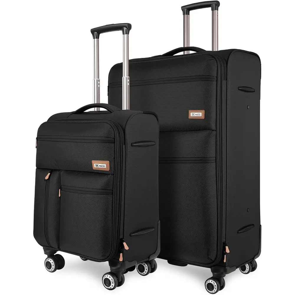 20/26 Inch Expandable Spinner Luggage Set with TSA Lock for Men and Women - Black
20/26 Inch Expandable Spinner Luggage Set with TSA Lock for Men and Women - Black