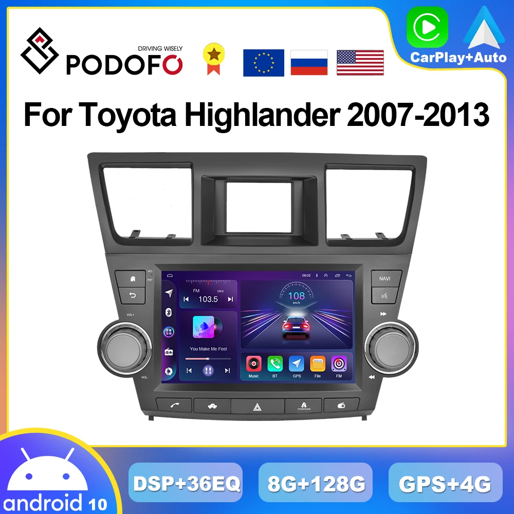Podofo 8G+128G CarPlay Radio For Toyota Highlander 2007-2013 Android Car Multimedia Video Player 2din Head Unit 4G Stereo GPS
Podofo 8G+128G CarPlay Radio For Toyota Highlander 2007-2013 Android Car Multimedia Video Player 2din Head Unit 4G Stereo GPS