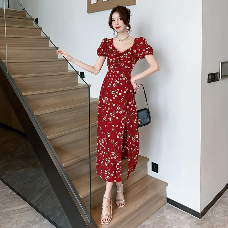 Women One Piece Korean Dress 2024 Office Lady French Style Vintage Chiffon Short Sleeve Floral Print Dresses
Women One Piece Korean Dress 2024 Office Lady French Style Vintage Chiffon Short Sleeve Floral Print Dresses
