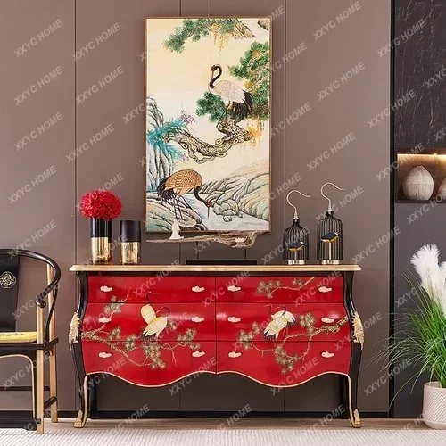 xzzS Retro Chinese Style Hand-Painted Solid Wood Style Living Room Entrance Hallway Decorative Door Hall Side Cabinet
xzzS Retro Chinese Style Hand-Painted Solid Wood Style Living Room Entrance Hallway Decorative Door Hall Side Cabinet