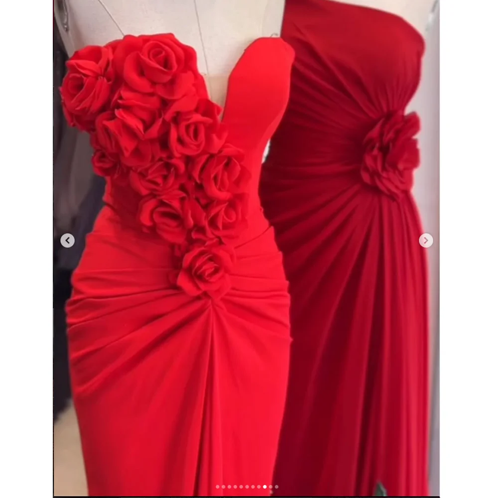 Classy Woman Evening Dresses Crepe Fabric Mermaid Valentine's Day Red Sweetheart 3D flowers Split Prom Dress Long Customized
Classy Woman Evening Dresses Crepe Fabric Mermaid Valentine's Day Red Sweetheart 3D flowers Split Prom Dress Long Customized