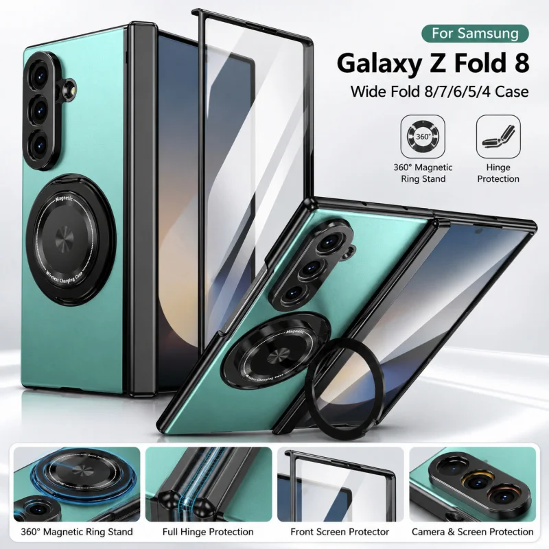 For Samsung Galaxy Z Fold 8 Wide Fold 8 7 6 5 4 Case 360 Magnetic Ring Stand Hinge Protection Shockproof Cover
For Samsung Galaxy Z Fold 8 Wide Fold 8 7 6 5 4 Case 360 Magnetic Ring Stand Hinge Protection Shockproof Cover