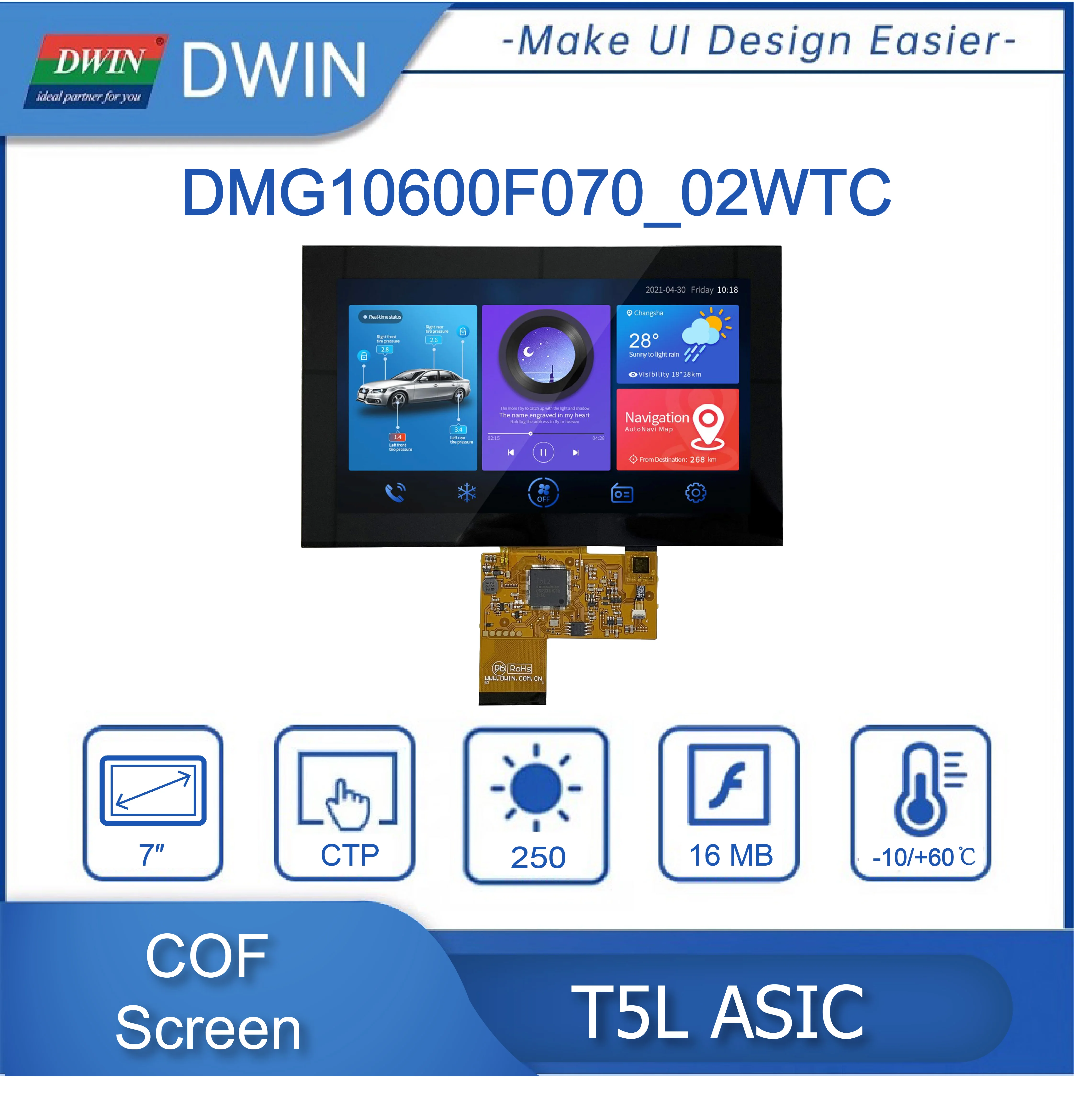7,0 дюйма, разрешение 1024*600 пикселей, цвета 16,7 М, IPS-TFT-LCD ,50 контактов, включая IO, UART, CAN, AD и PWM, DMG10600F070_02W
7,0 дюйма, разрешение 1024*600 пикселей, цвета 16,7 М, IPS-TFT-LCD ,50 контактов, включая IO, UART, CAN, AD и PWM, DMG10600F070_02W