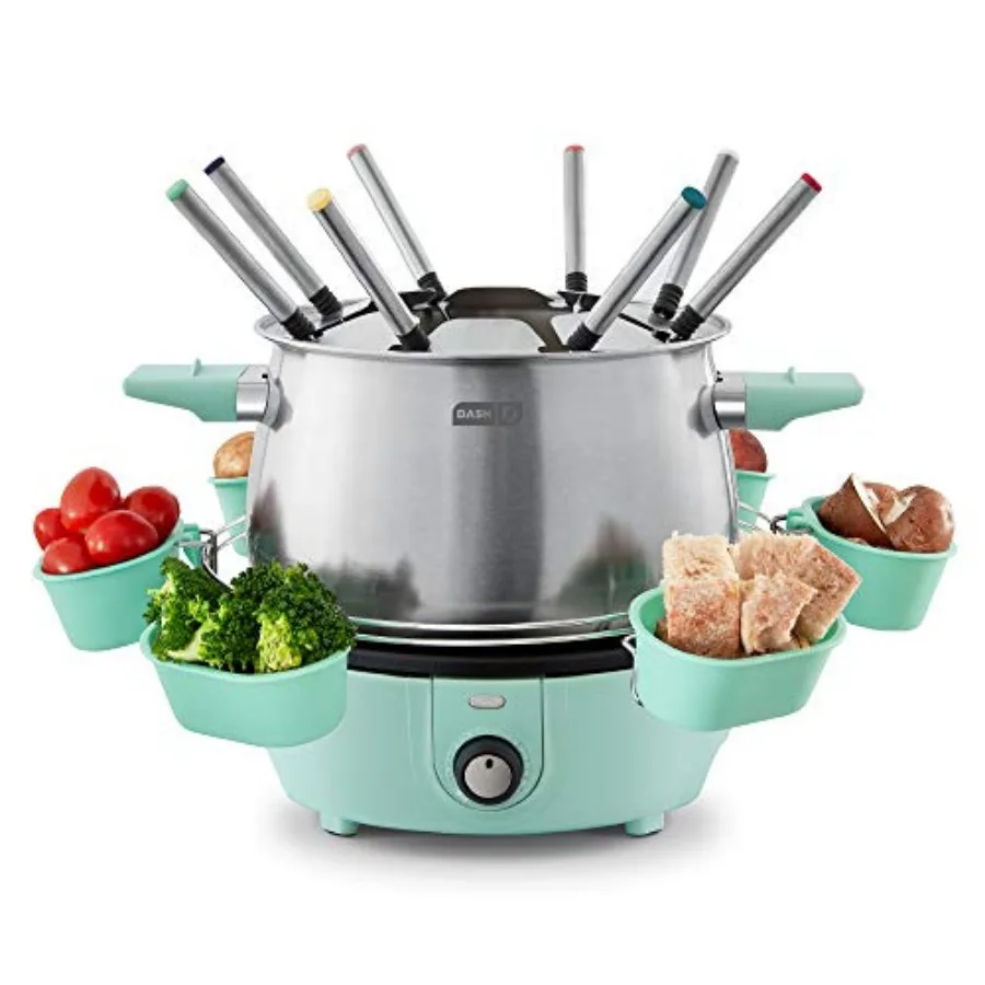 Dash Deluxe Fondue Maker - For Broth Cheese and Chocolate - Comes with Color-Coded Fondue Forks Cups Rack and Recipe Guide - 3
Dash Deluxe Fondue Maker - For Broth Cheese and Chocolate - Comes with Color-Coded Fondue Forks Cups Rack and Recipe Guide - 3