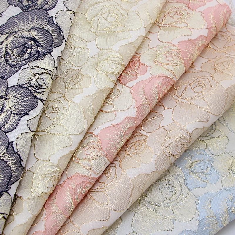 3/5/10m Big Rose Satin Brocade Fabric Fashion Gold Silk Jacquard Garment Cloth
3/5/10m Big Rose Satin Brocade Fabric Fashion Gold Silk Jacquard Garment Cloth