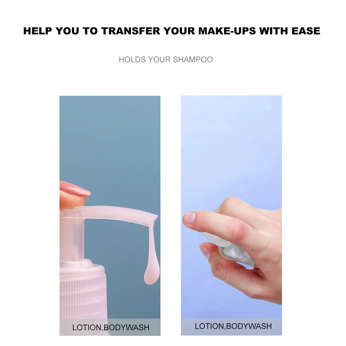 2Pcs 50ml Refillable Pump Bottles Safe Material Portable Sizes for Camping Trips Reusable Dispenser Pump Bottle
2Pcs 50ml Refillable Pump Bottles Safe Material Portable Sizes for Camping Trips Reusable Dispenser Pump Bottle