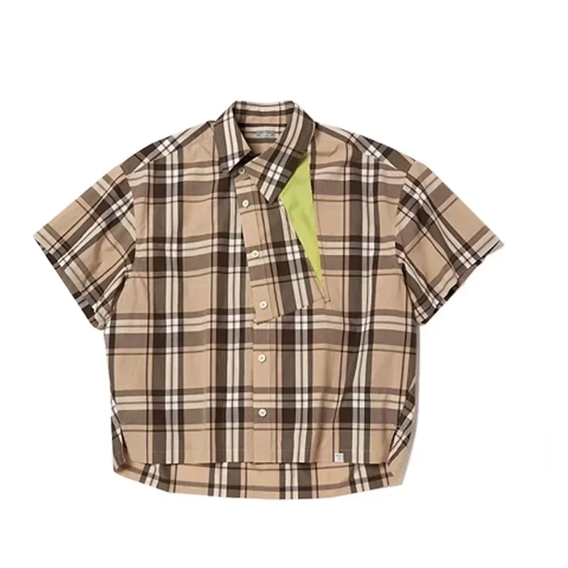 23SS KOLOR Abe Runyi Japanese Trend Plaid Patchwork Nylon Lapel Loose Casual Short Sleeved Summer Shirt for Men
23SS KOLOR Abe Runyi Japanese Trend Plaid Patchwork Nylon Lapel Loose Casual Short Sleeved Summer Shirt for Men