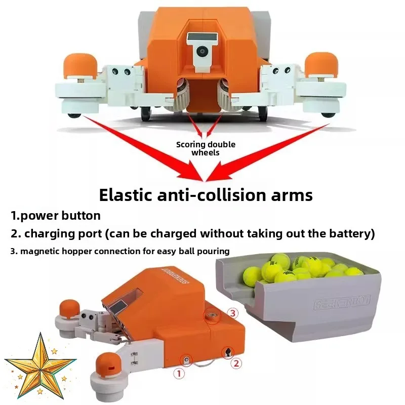 Intelligent tennis ball pick-up machine device Professional robot trainer Portable
Intelligent tennis ball pick-up machine device Professional robot trainer Portable