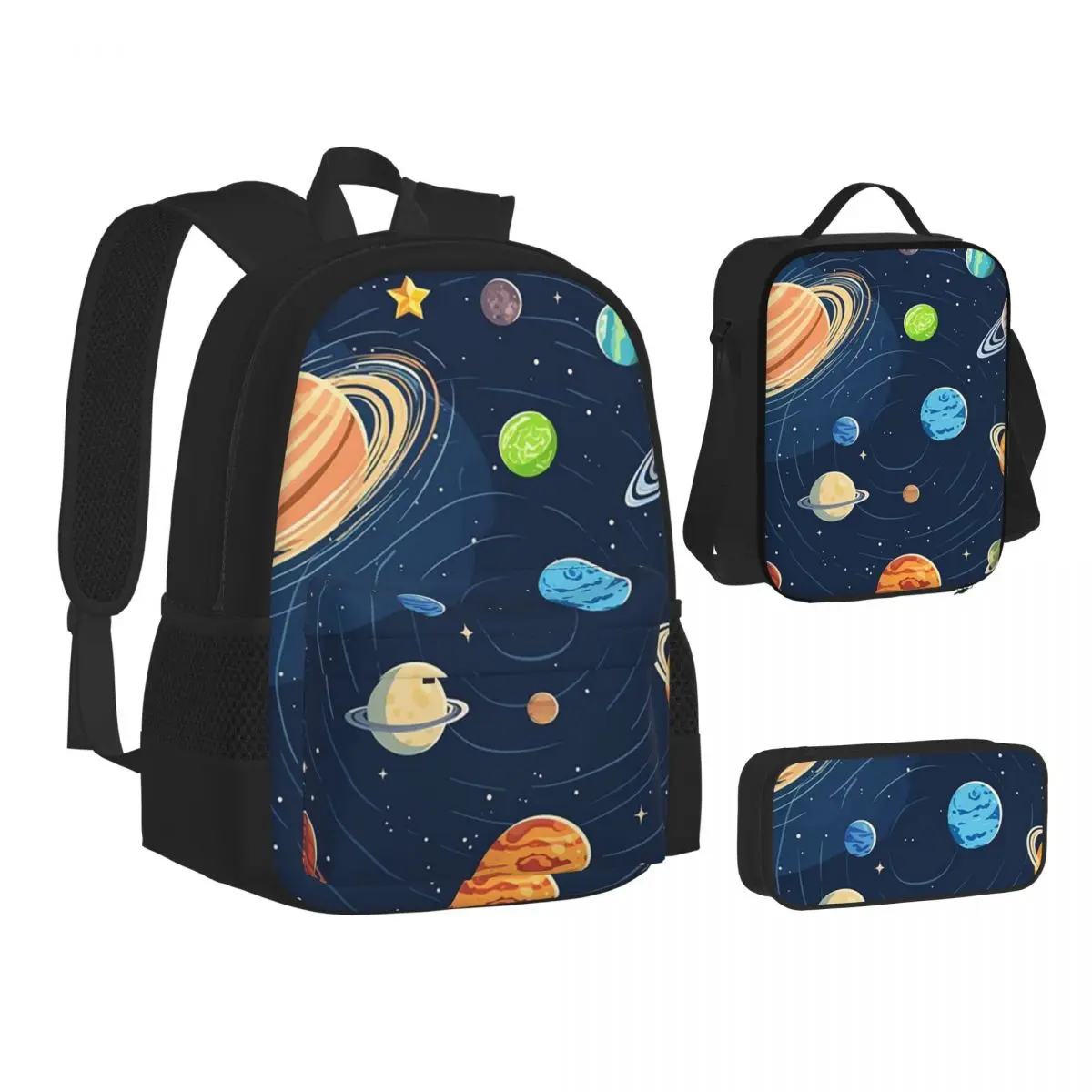 Solar System Space Planets Universe Backpacks Bookbag Children School Bags Kids Rucksack Lunch Bag Pen Bag Three-Piece Set
Solar System Space Planets Universe Backpacks Bookbag Children School Bags Kids Rucksack Lunch Bag Pen Bag Three-Piece Set