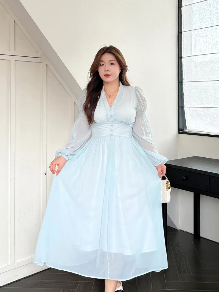 plus Size Women's Early Autumn Dress Slimming V-Neck Long Sleeve High Waist A-Line Skirt Fashionable And Comfortable Dress
plus Size Women's Early Autumn Dress Slimming V-Neck Long Sleeve High Waist A-Line Skirt Fashionable And Comfortable Dress