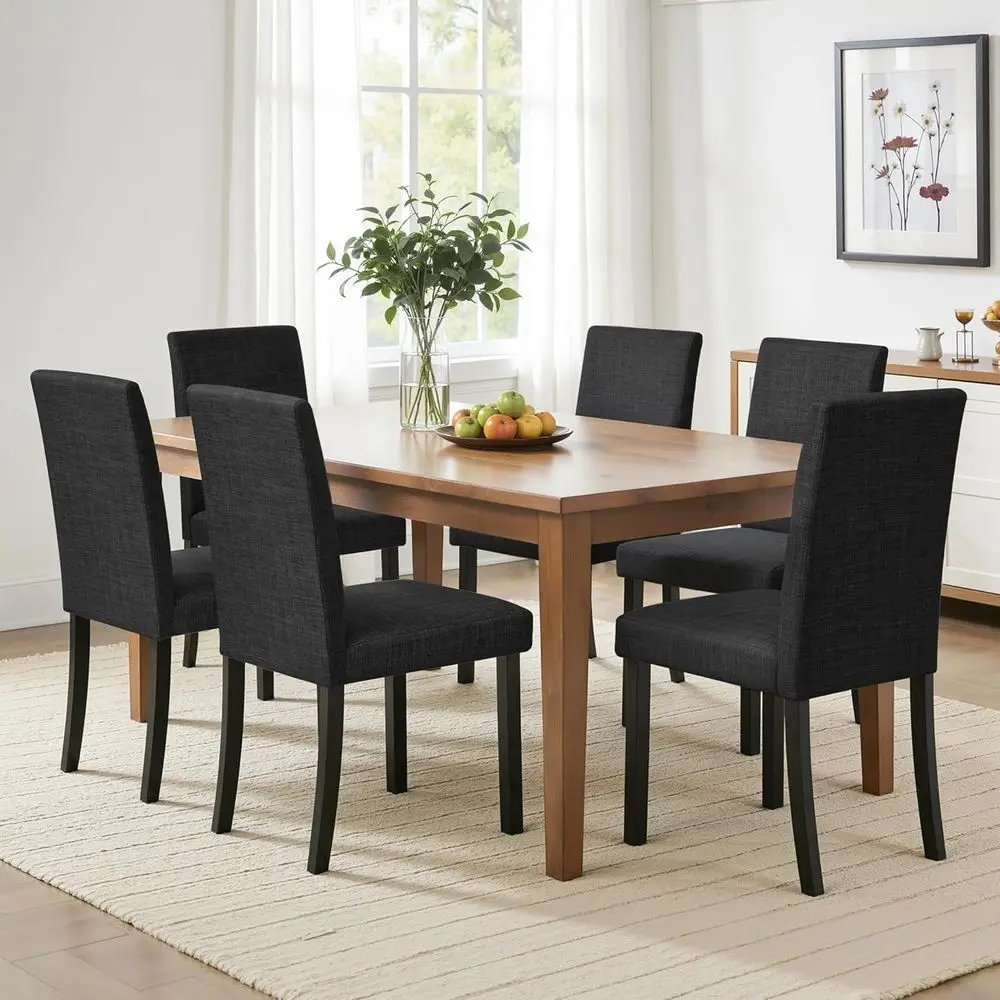 Set of 6 Upholstered Dining Chairs with Solid Wood Legs, Suitable for Modern Kitchen, Restaurant, Hotel - Black
Set of 6 Upholstered Dining Chairs with Solid Wood Legs, Suitable for Modern Kitchen, Restaurant, Hotel - Black