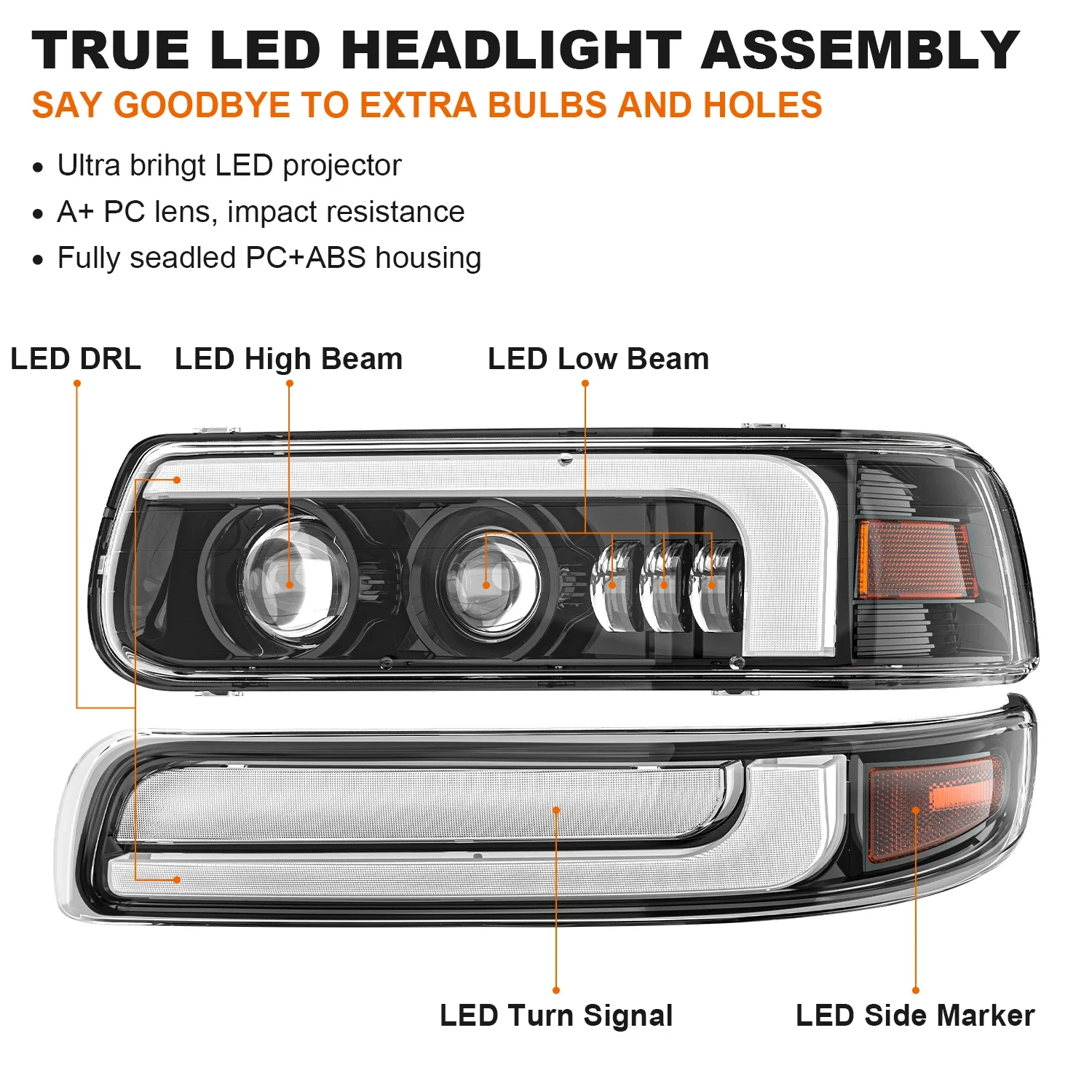 Светодиодные фары в сборе для Chevrolet Silverado 1500 2500 (99-02) / Suburban Tahoe (00-06), светодиодные фары для Chevrolet Silverado 1500HD 2500HD (01-02)
Светодиодные фары в сборе для Chevrolet Silverado 1500 2500 (99-02) / Suburban Tahoe (00-06), светодиодные фары для Chevrolet Silverado 1500HD 2500HD (01-02)