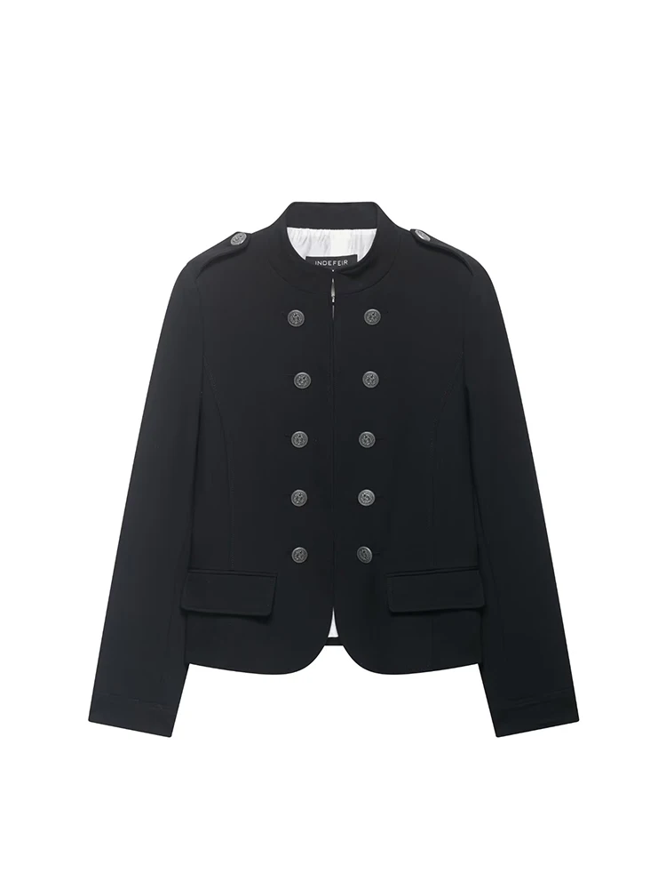 HH 2026 Spring Autumn New Women's Military Style Jacket Stand Collar Double Breasted Black Suit Jacket with Shoulder Pads Office
HH 2026 Spring Autumn New Women's Military Style Jacket Stand Collar Double Breasted Black Suit Jacket with Shoulder Pads Office