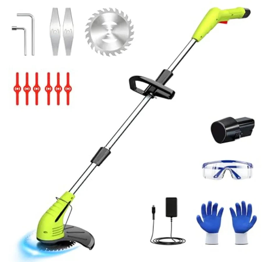 Weed Wacker Battery Operated: 12V Cordless Grass Trimmer with 2.0Ah Battery Fast Charger and 3 Types Cutting Blade Portable Ele
Weed Wacker Battery Operated: 12V Cordless Grass Trimmer with 2.0Ah Battery Fast Charger and 3 Types Cutting Blade Portable Ele