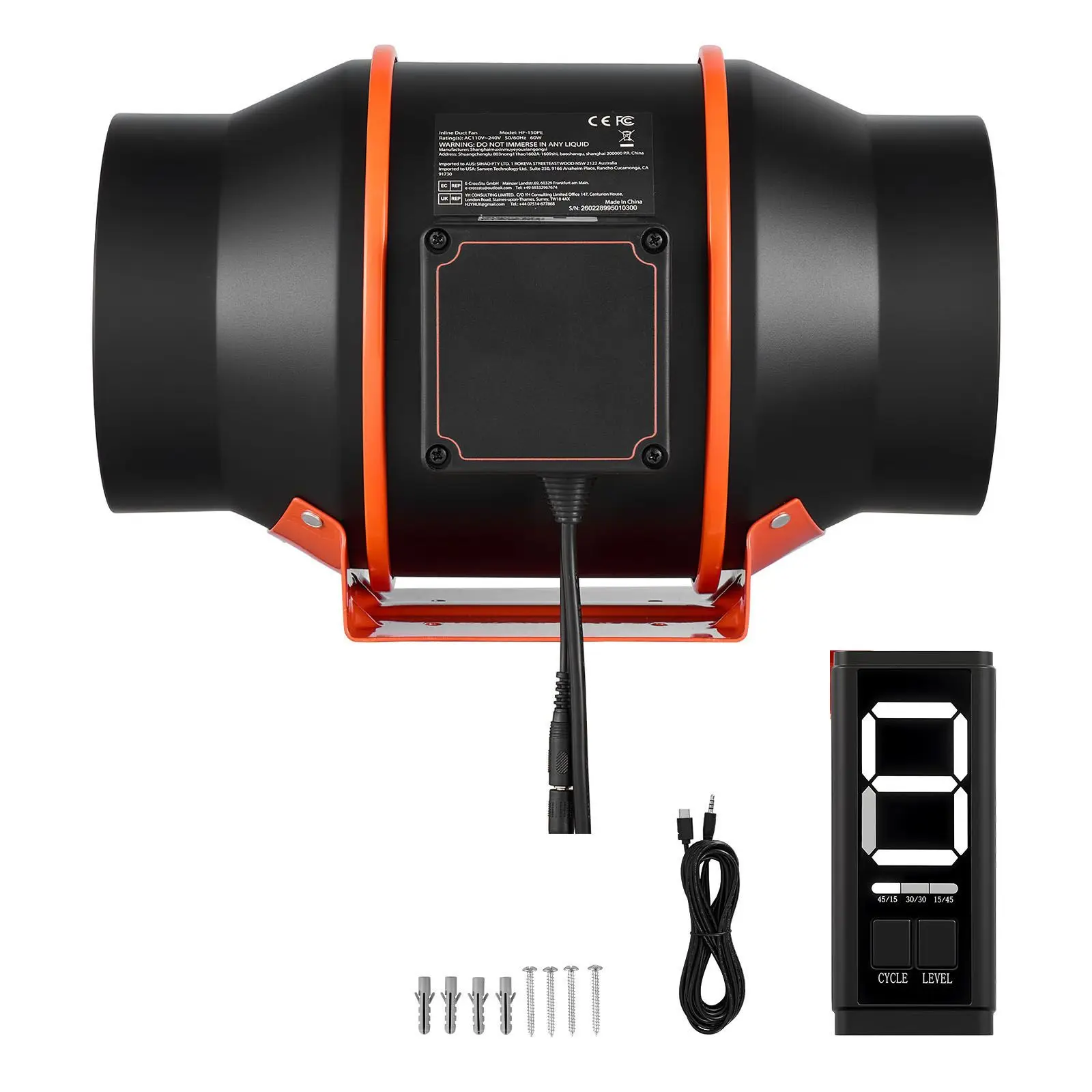 Inline Duct Fan, 402 CFM 6 inch EC Motor Ventilation Fan with 3-Speed Circulation, 10-Speed PWM Controller, Timer-Controlled Operation, Cooling for Grow Tents, Indoor Gardening, Hydroponics
Inline Duct Fan, 402 CFM 6 inch EC Motor Ventilation Fan with 3-Speed Circulation, 10-Speed PWM Controller, Timer-Controlled Operation, Cooling for Grow Tents, Indoor Gardening, Hydroponics