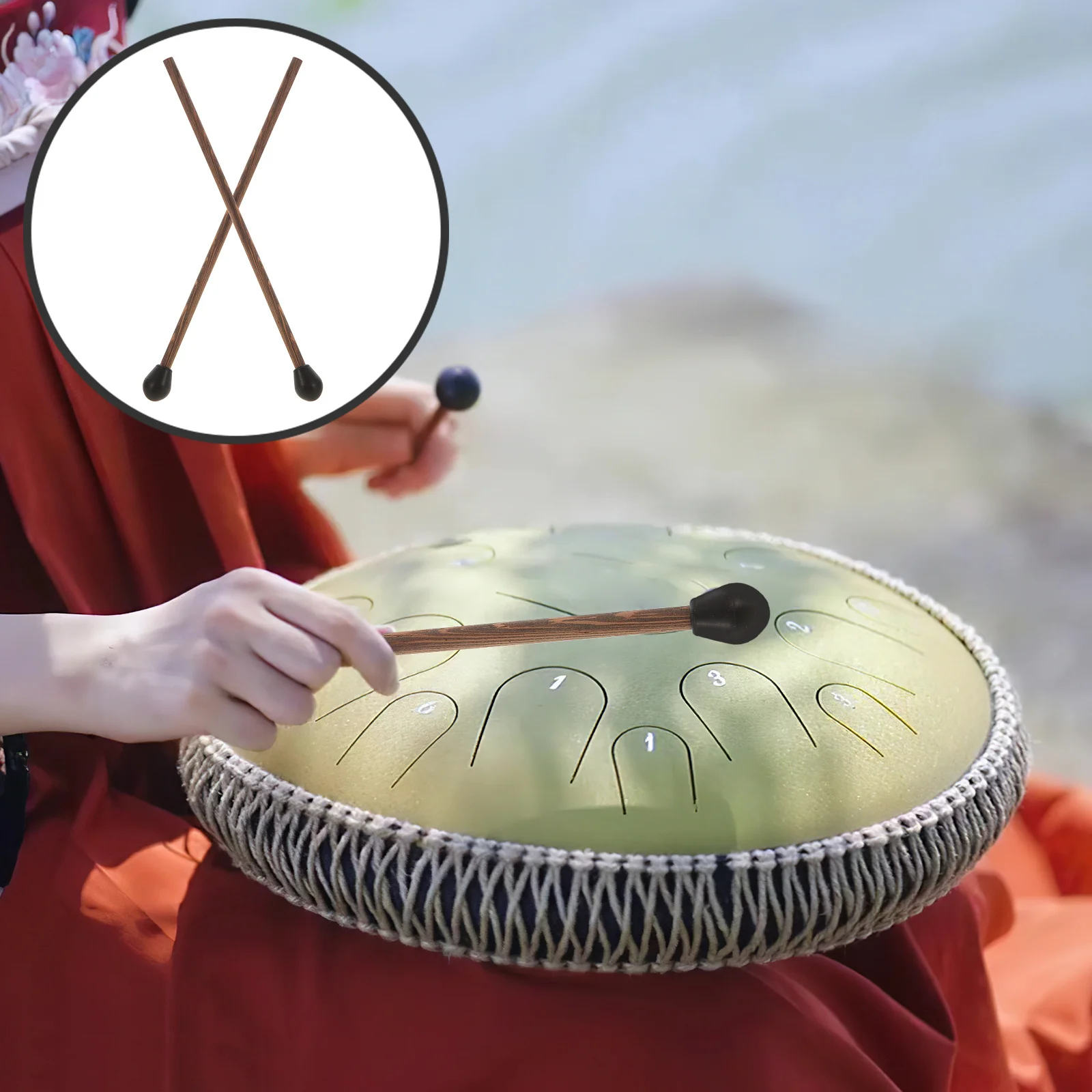 2Pcs Tongue Drum Mallets Safe Firm Not Easy Break Musical Instrument Sticks for Relaxing Enjoying Drum Sticks Stage Drumsticks
2Pcs Tongue Drum Mallets Safe Firm Not Easy Break Musical Instrument Sticks for Relaxing Enjoying Drum Sticks Stage Drumsticks