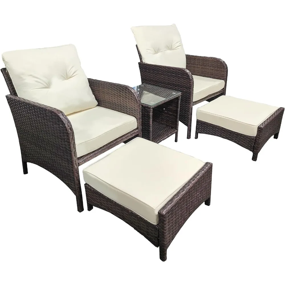 5 Piece Outdoor Furniture Set, Patio Furniture Set, Made of PE Rattan & Steel Frame with Removable Cushions and Coffee Table
5 Piece Outdoor Furniture Set, Patio Furniture Set, Made of PE Rattan & Steel Frame with Removable Cushions and Coffee Table